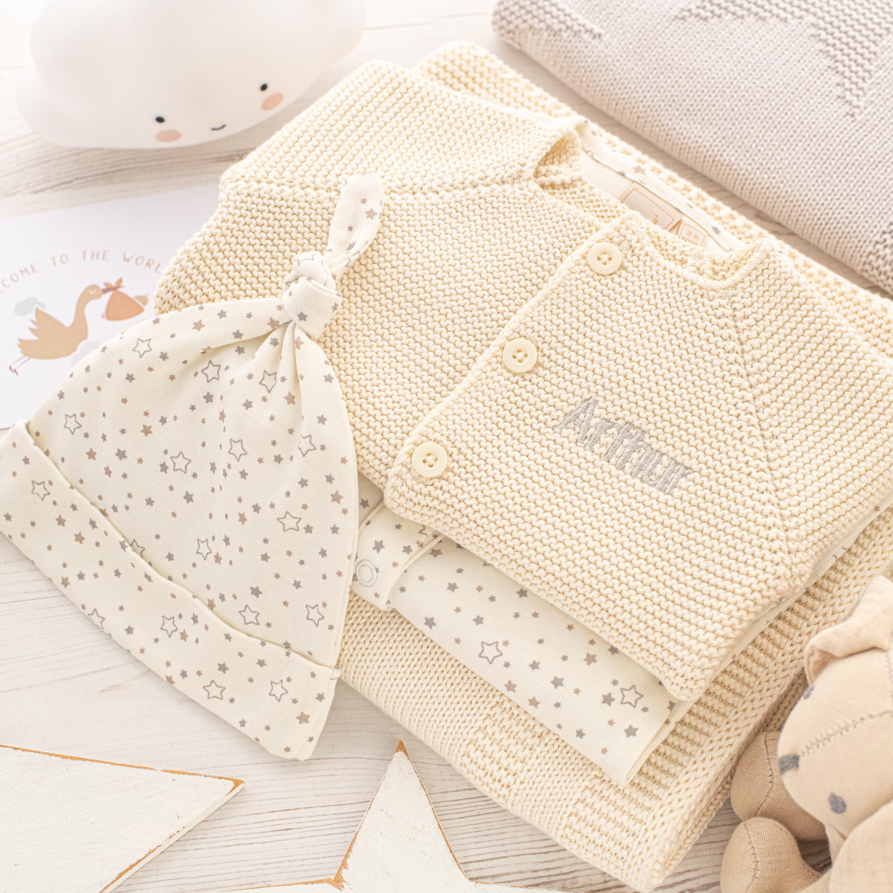 Toffee Moon Little Star Baby Shower Unisex Cream Gift Box