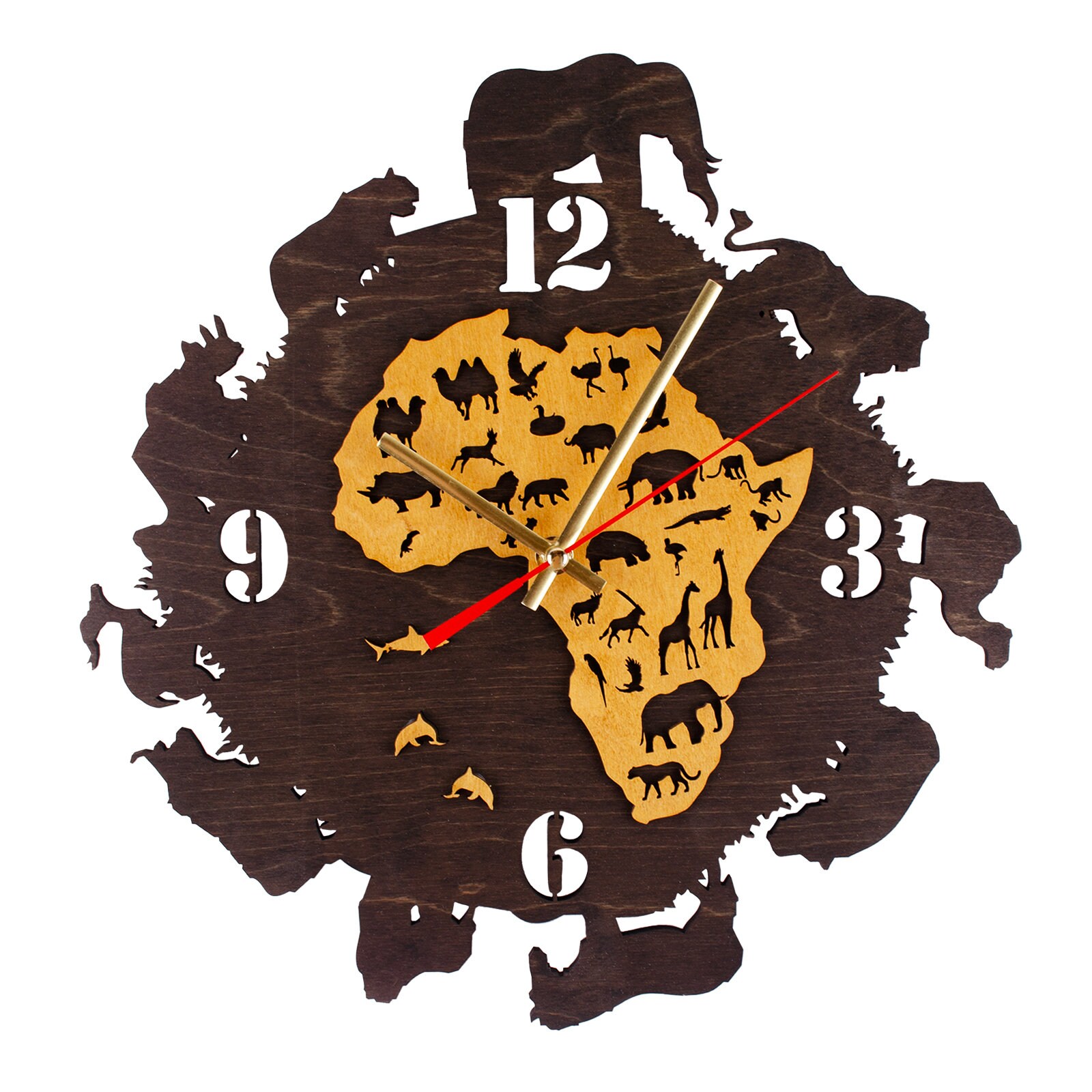 African Wall Clock Africa Safari Wall Clock Elephant Etsy