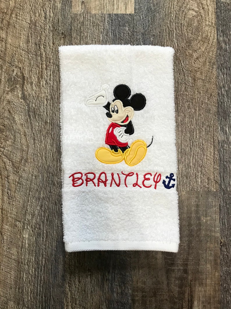 Disney Mickey Mouse Hand Towel Personalized With Name Etsy