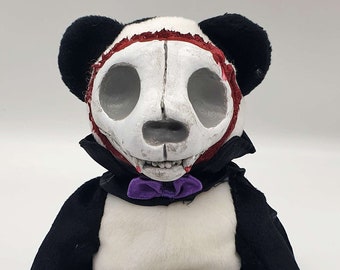 Skull bear art doll, Handmade, One of a kind