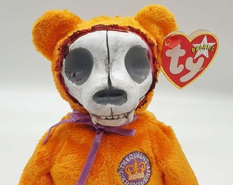 Skull bear art doll, Handmade, One of a kind