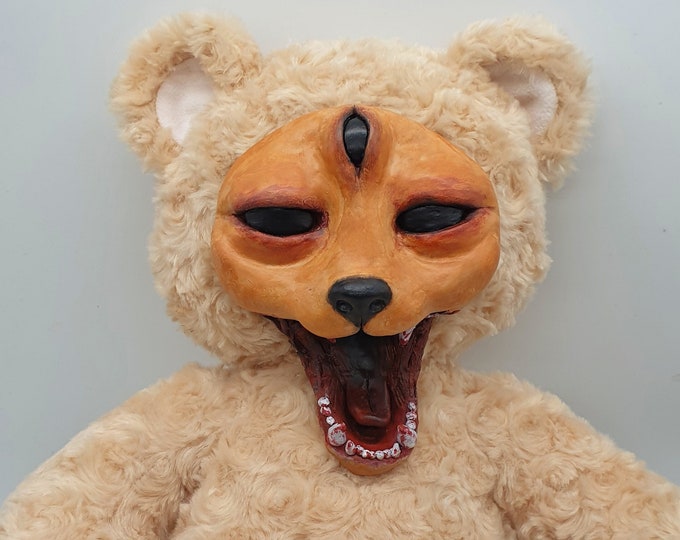 Zombie oracle bear horror art doll, Handmade, One of a kind