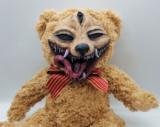 Hell-Forged bear horror art doll, Handmade, One of a kind