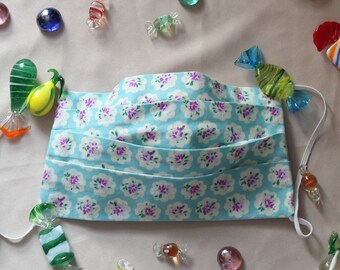 KATOEN GEZICHTSMASKER, gezichtsmasker voor vakantie, gezichtsmasker voor op reis, herbruikbaar gezichtsmasker, verstelbaar tweelaags gezichtsmasker, stoffen gezichtsmasker, bloemen gezichtsmasker