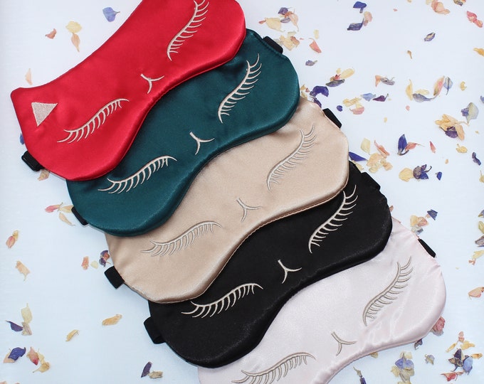 Eye Sleep Mask Bats Crescent Moon Stars Pink Purple Soft Cotton Travel