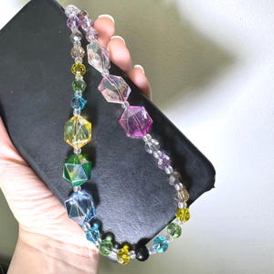 PHONE CHARM CHAIN, Crystal Y2K Phone Chains, Multicoloured Phone Charms, Gifts For Her Under 15, On Trend Phone Accessories, Phone Holders