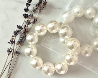PEARL BEAD Hair Tie, Pearl Hair SCRUNCHIE, Elegant Chic Timeless Hair Accessories, Gift for Her Under 10, Summer Hair, Coquette aesthetic