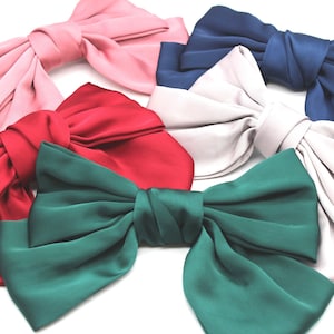 HAIR BOW Clip, Large COQUETTE Bow, Oversized Hair Bows, Large Satin Bow Hair Clips, Gifts Under 10, French Bow, Texas Bow, Satin Hair Bows