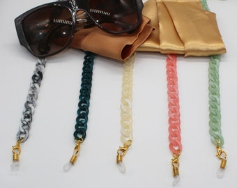 ACRYLIC GLASSES CHAINS  & Sunglasses Chains, Eyeglasses Chains, Glasses straps, Travel accessories, Glasses Lanyard, Gifts Under 15