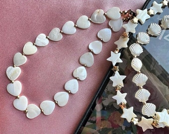 Mother of Pearl PHONE CHARM CHAINS Gift for her Under 10, Seashell Phone Charm Chain, Pearl Beads Phone Charm, Festival Accessories