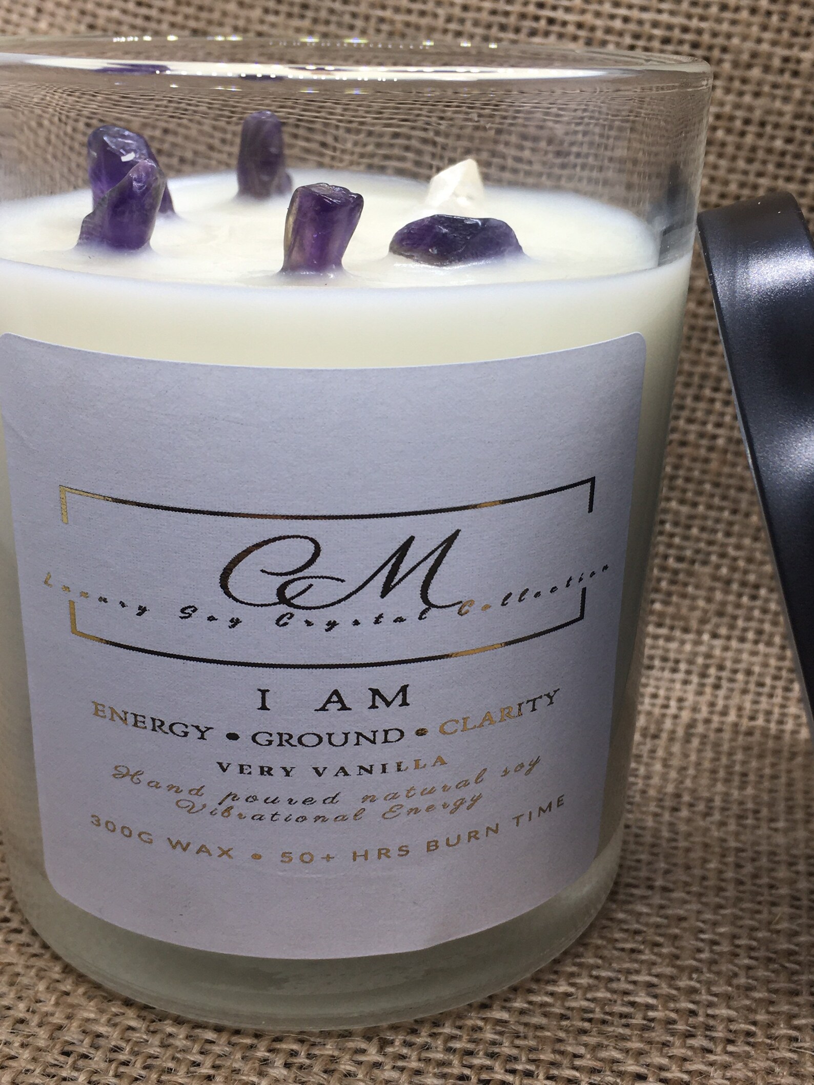 2 x large candles 65 Crystal infused soy candle vibrationally Etsy