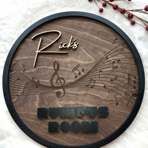 Personalized Music Room Sign, Wine Barrel-style Wood Wall Decor, Custom ...