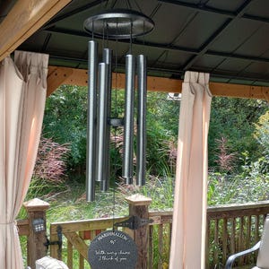 Personalized Outdoor Wind Chime, Powder Coated Metal (30” or 36”) – Custom Garden/Porch Decor image 7
