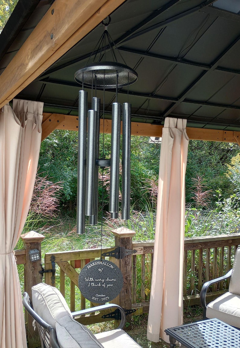 Personalized Outdoor Wind Chime, Powder Coated Metal (30” or 36”) – Custom Garden/Porch Decor image 7