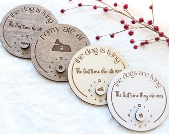Dog Feeding Time Reminder, Have the Dogs Been Fed, Canine Meal Tracker, What Time Did the Dog Eat, 5.25" x 1/2" Pet Sign