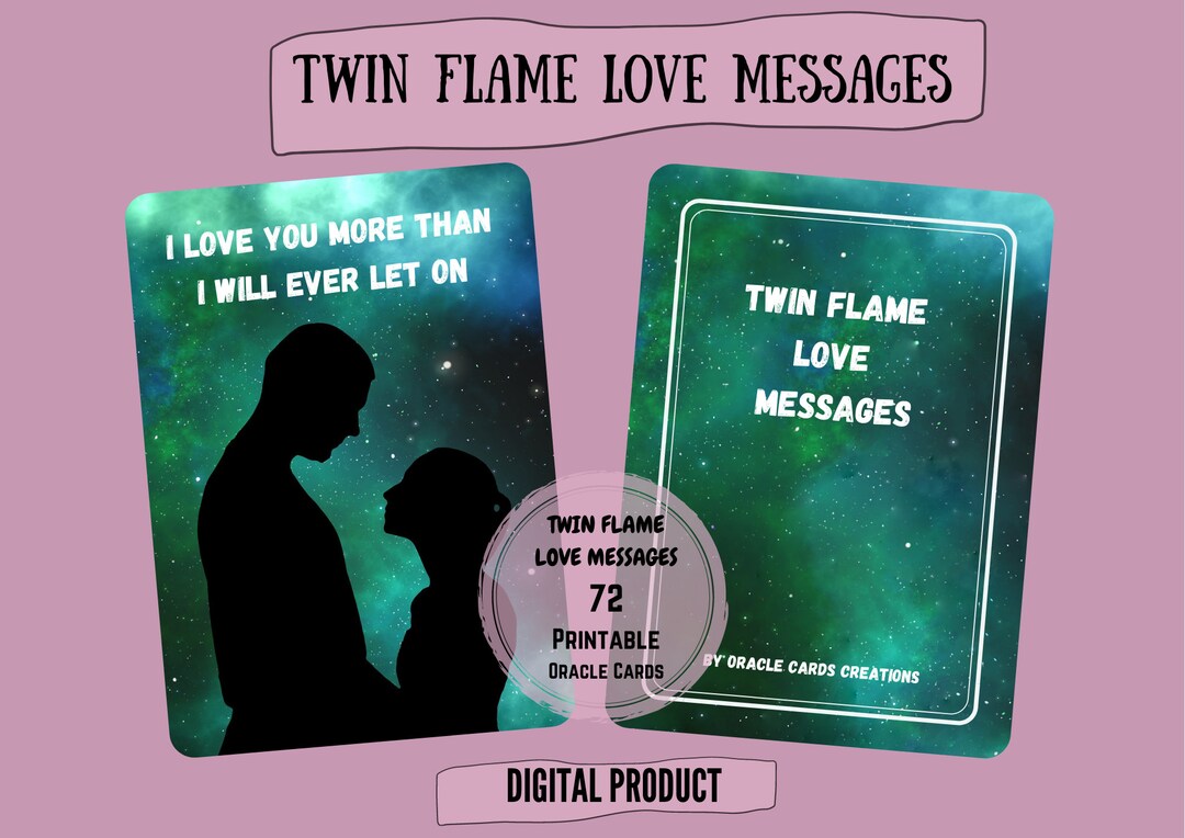 SALE! Twin Flame Love Messages PRINTABLE Oracle Deck 72 Digital Cards ...