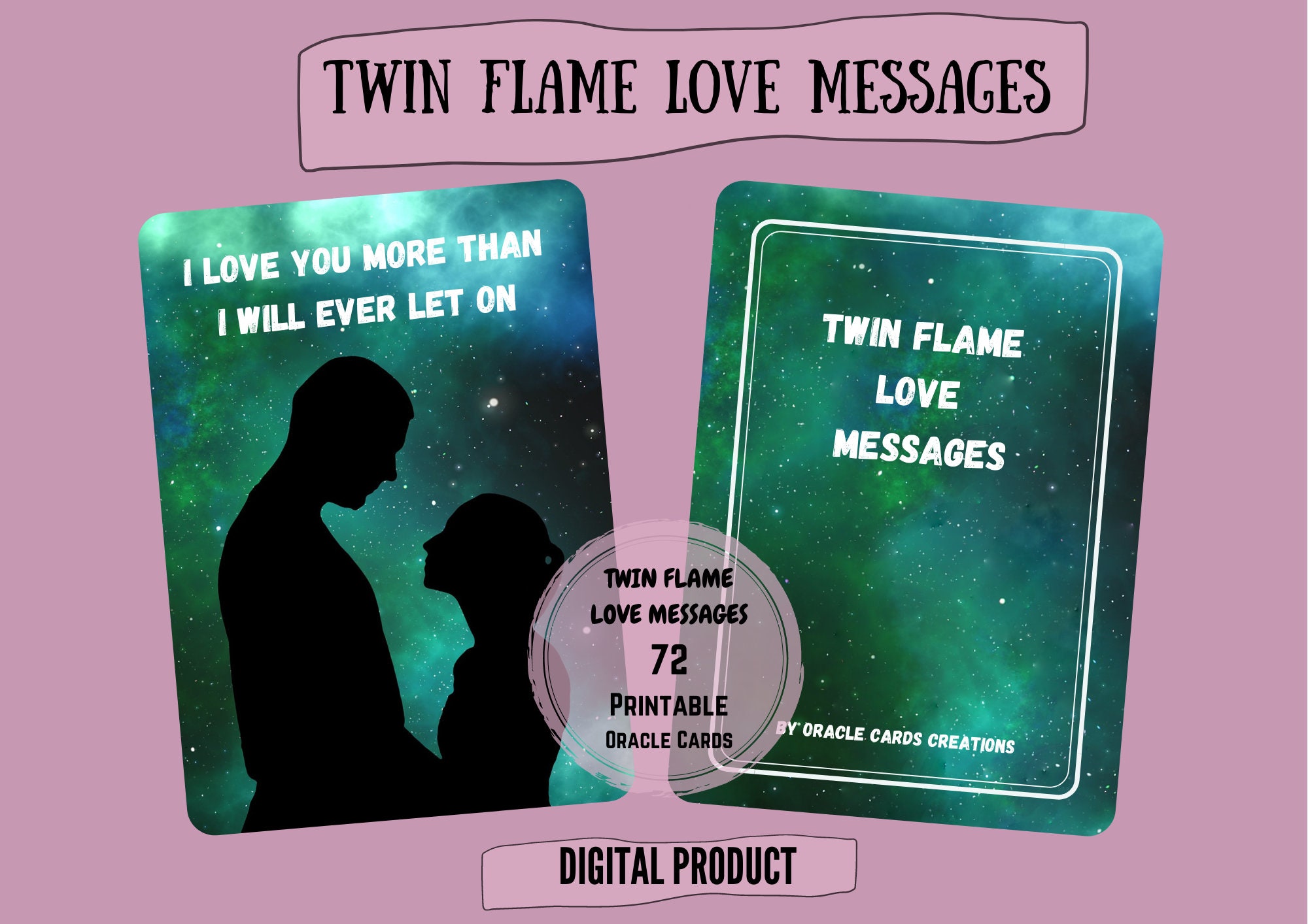 SALE! Twin Flame Love Messages PRINTABLE Oracle Deck 72 Digital Cards ...