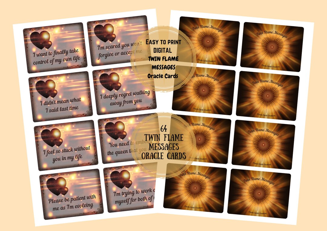 NEW!! 64 Twin Flame Messages Printable Digital Relationship Love Oracle ...