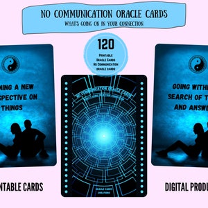 Nieuw! 120 GEEN COMMUNICATIE Twin Flame Oracle-kaarten Afdrukbare DIY Deck Liefdesrelatie Ziel Verbinding Begeleiding Berichten Instant Download