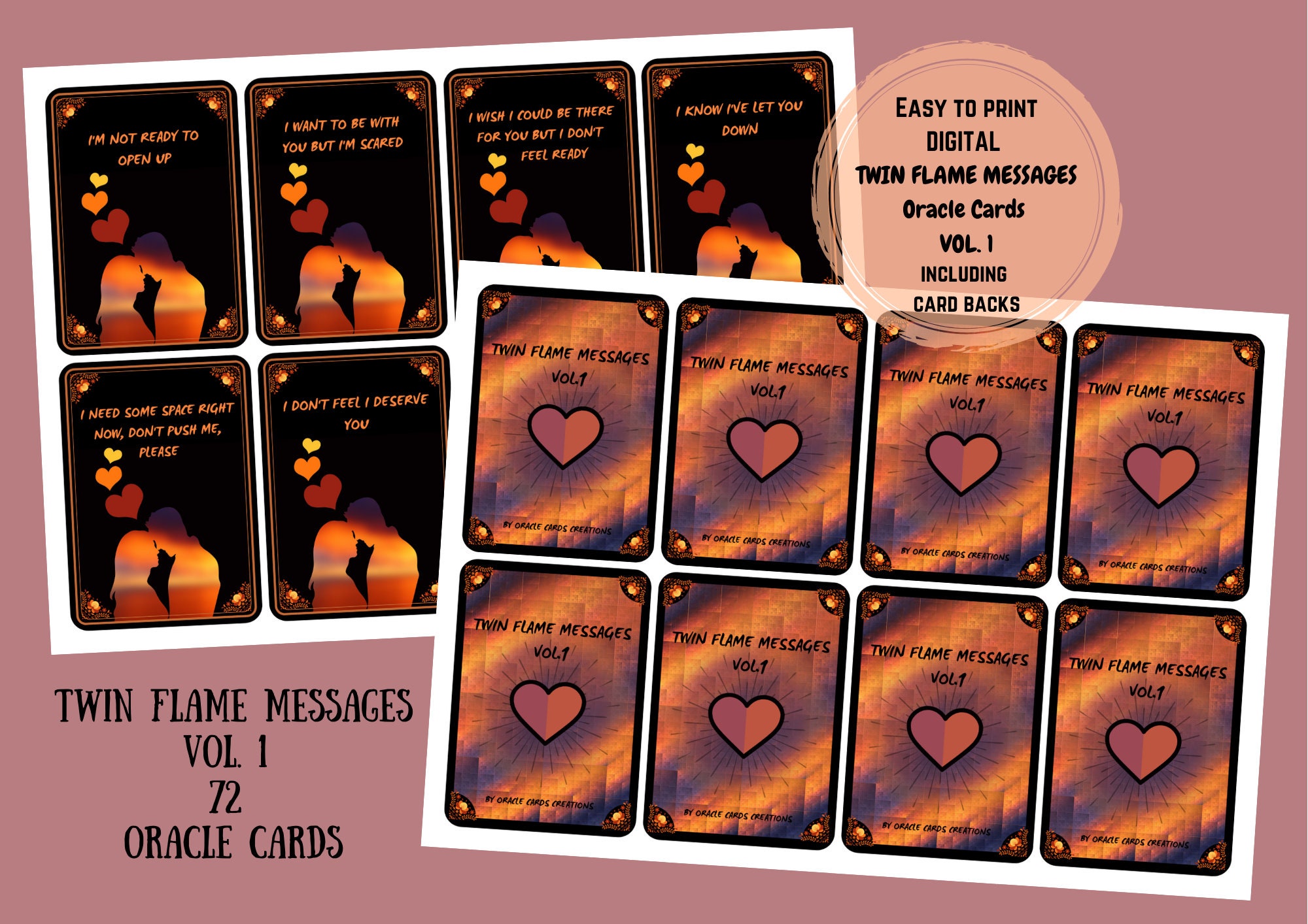 NEW EDITION!! 72 Twin Flame Messages Vol.1 Printable Digital Love ...