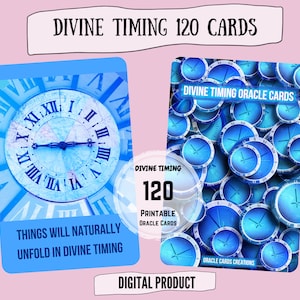NOUVEAU !! MASSIVE 120 cartes Oracle à IMPRIMER Divine Timing Deck Time Quand ? Lecture instantanée du tarot âme soeur amour esprit flamme jumelle