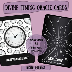 VERKOOP!! Goddelijke timing AFDRUKBARE Oracle Deck 56 digitale kaarten Wanneer? Tijd Twin Flame Soulmate Love Spirit Tarot Instant Reading Download