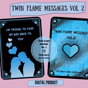 NIEUWE EDITIE!! 72 Twin Flame-berichten vol.2 Afdrukbare digitale liefde Oracle-KAARTEN Instant Download Relatiebegeleiding Tarot Soulmates Soul