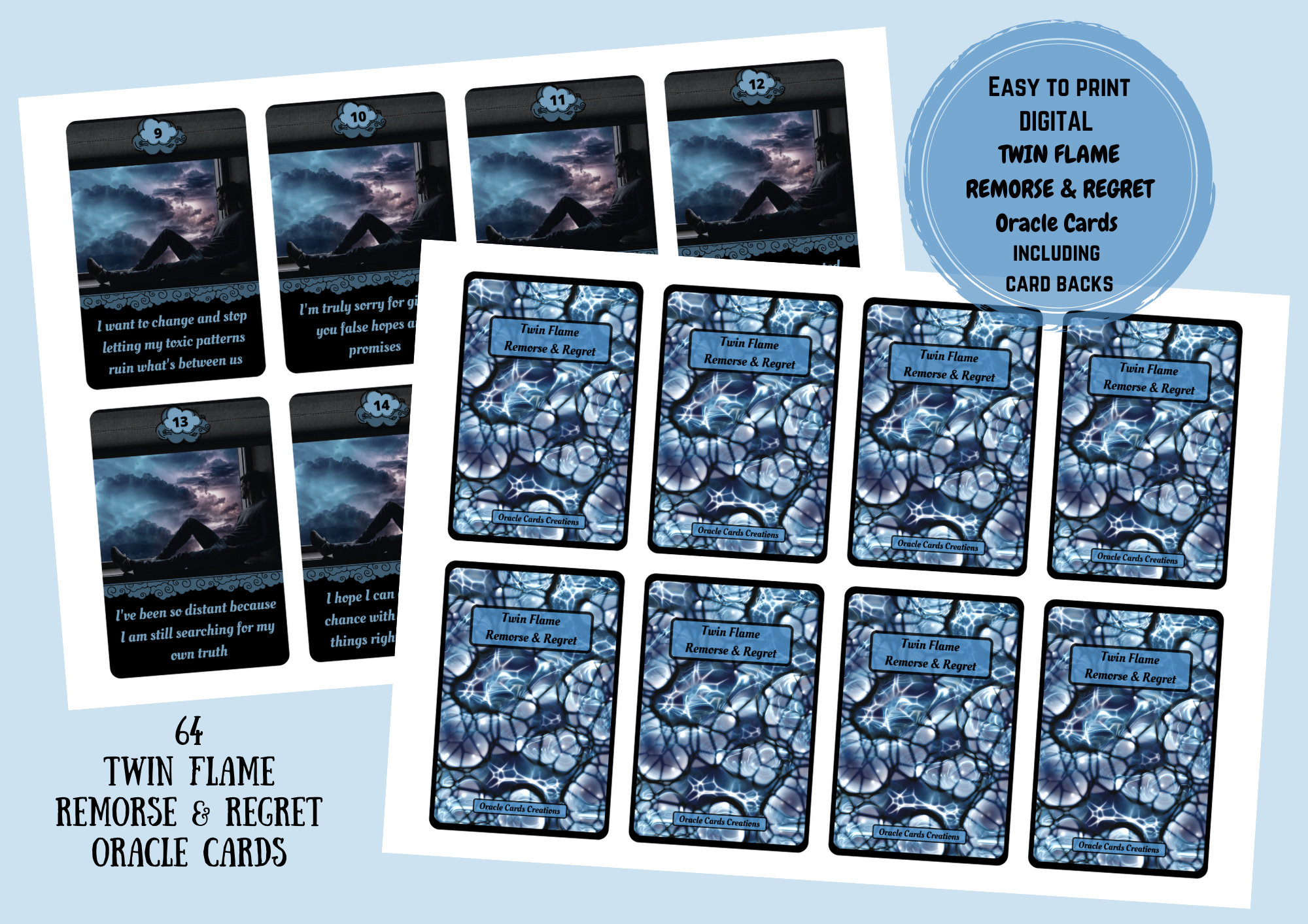 NEW!! 64 Twin Flame Remorse & Regret Messages Printable Digital Love ...