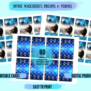 Nieuw! Goddelijke mannelijke dromen & visioenen Oracle 80 afdrukbare digitale kaarten Liefdesberichten Begeleiding gedachten Twin Flame Instant Download Tarot