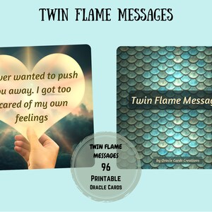 NEW!! 96 Twin Flame Messages Printable Digital Love Oracle CARDS ...