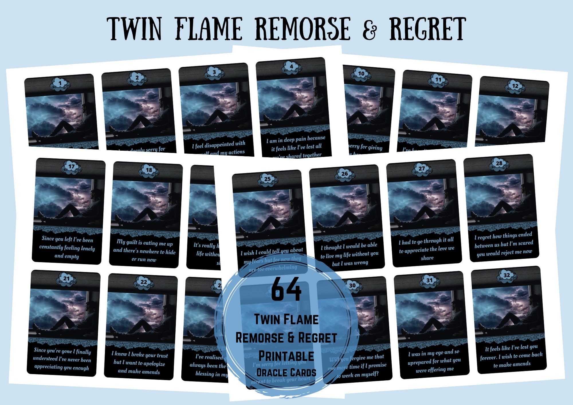 NEW!! 64 Twin Flame Remorse & Regret Messages Printable Digital Love ...