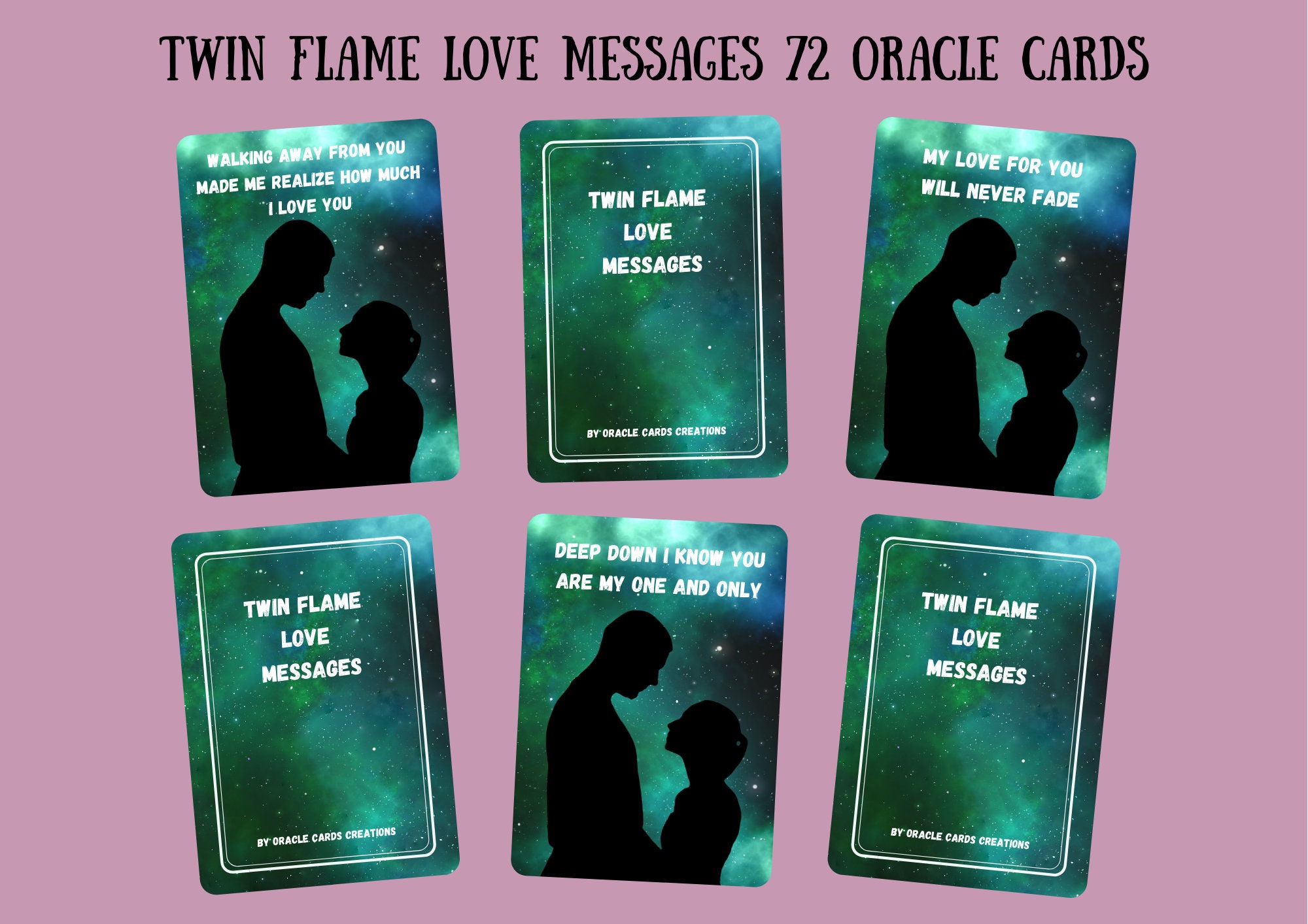 SALE! Twin Flame Love Messages PRINTABLE Oracle Deck 72 Digital Cards ...