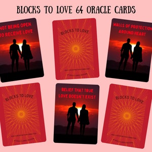 VERKOOP! Blokken om van afdrukbare Oracle Deck 64 digitale kaarten te houden Wat blokkeert Twin Flame Soulmate Love Connection Spirit Tarot Instant Download