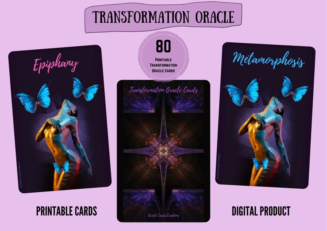 NEW 80 Transformation Oracle Cards Printable Digital Deck Guidance
