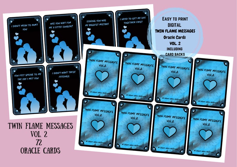 NEW EDITION!! 72 Twin Flame Messages Vol.2 Printable Digital Love ...