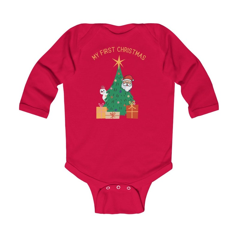My First Christmas Bodysuit 1st Christmas Baby Romper-Newborn-1st Christmas Outfit Christmas Tree-Santa Father Christmas-Infant Bodysuit