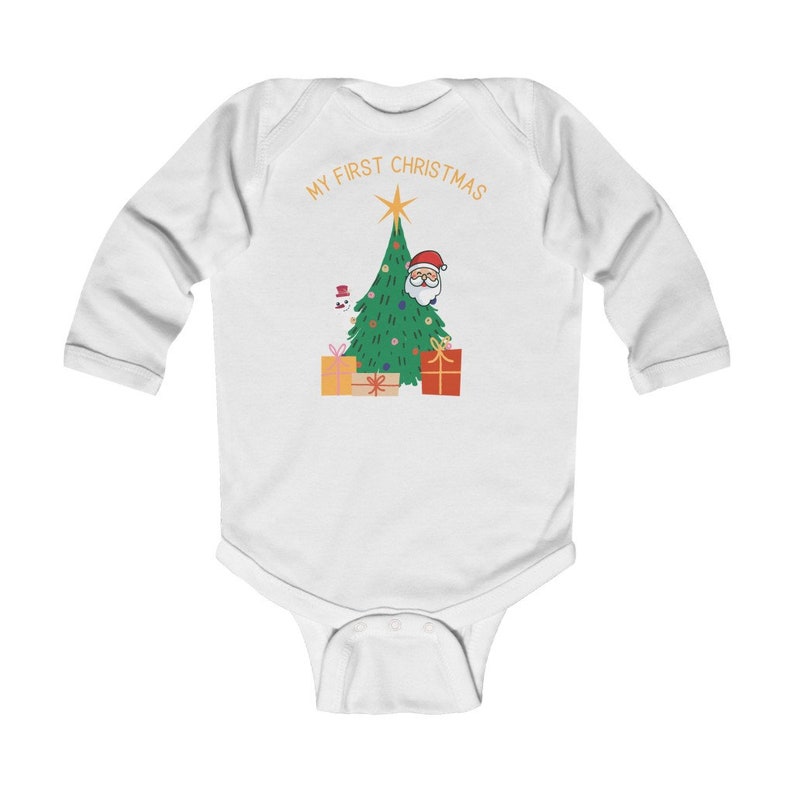 My First Christmas Bodysuit 1st Christmas Baby Romper-Newborn-1st Christmas Outfit Christmas Tree-Santa Father Christmas-Infant Bodysuit