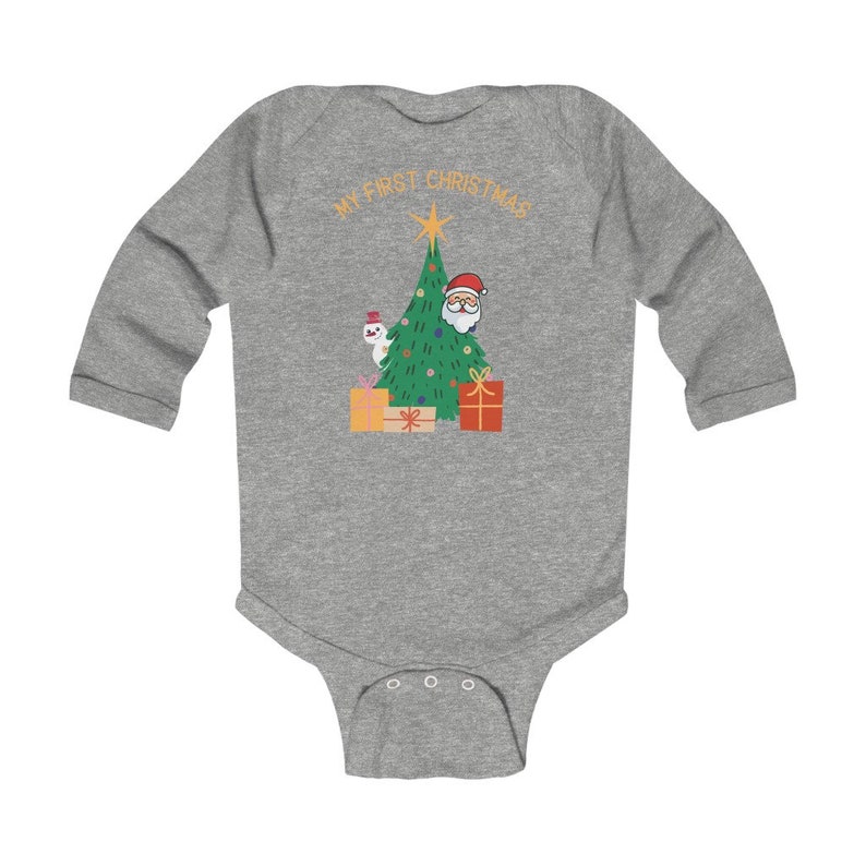 My First Christmas Bodysuit 1st Christmas Baby Romper-Newborn-1st Christmas Outfit Christmas Tree-Santa Father Christmas-Infant Bodysuit