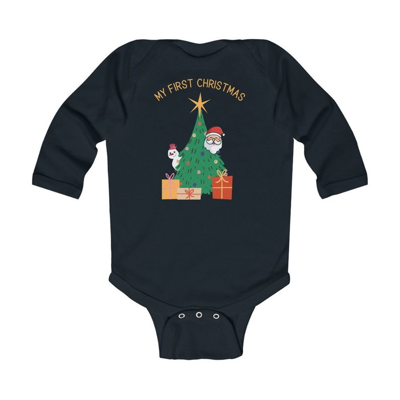 My First Christmas Bodysuit 1st Christmas Baby Romper-Newborn-1st Christmas Outfit Christmas Tree-Santa Father Christmas-Infant Bodysuit