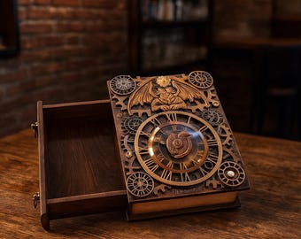 Caja de libros de decoración grande exclusiva, caja de libros antiguos, caja de regalo de madera, caja de herramientas