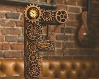 Decoración de mesa Steampunk Decoración del hogar Decoración Steampunk Letra Steampunk de doble cara F