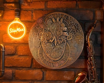 Handmade Steampunk 3D Anatomical Heart Wall Art on Canvas
