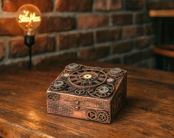 Estuche Steampunk de Madera con Múltiples Compartimentos para Cigarrillos, Pipas de Vapor y Accesorios. Organizador para Fumar.