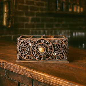TV remote control holder, mobile phone holder, business card holder, pen holder, holder, storage box for TV remote controls, steampunk