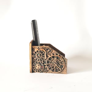 Soporte para control remoto de TV, soporte para teléfono móvil,  caja de almacenamiento para controles remotos de TV, steampunk
