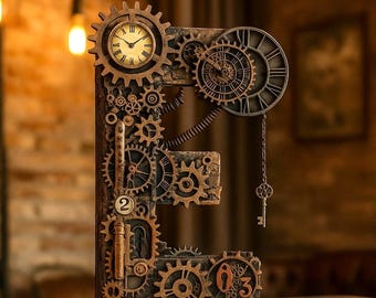 Decoración de mesa Steampunk Decoración del hogar Decoración Steampunk Letra Steampunk de doble cara E