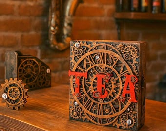Caja steampunk exclusiva  caja de té, caja de herramientas, caja de herramientas para hombres