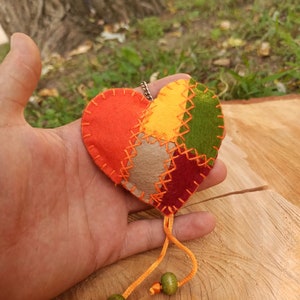 Heart Design Felt Keychain