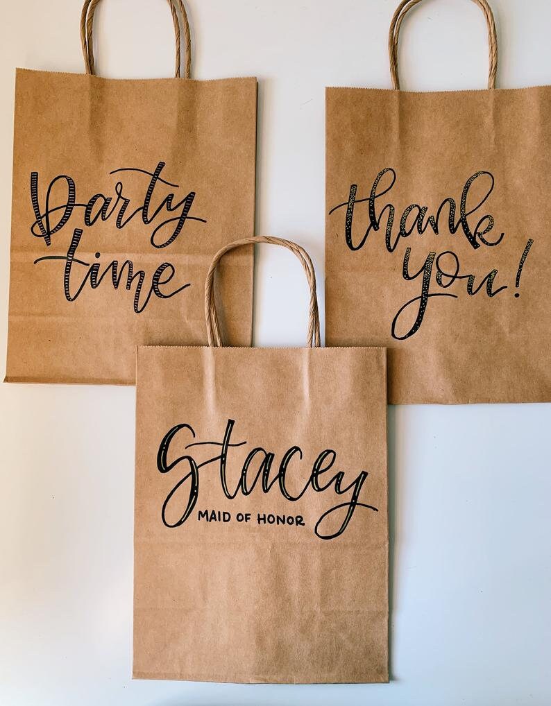 GIft Bags Custom Bags Craft Brown Bags Wedding Gift Bags Etsy