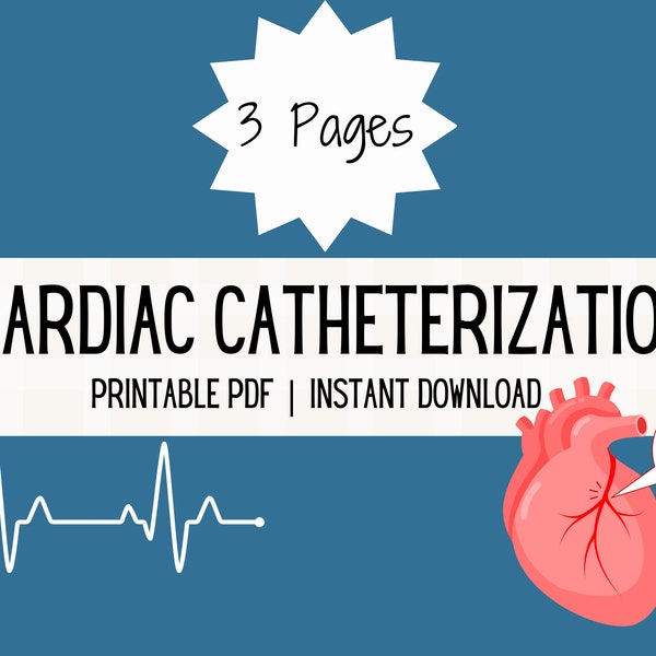 Cardiac Catheterization Digital Notes | STEMI | EKG Nursing Notes | Nursing School | ICU Hemodynamic | Critical Care Study Guide Cheat Sheet